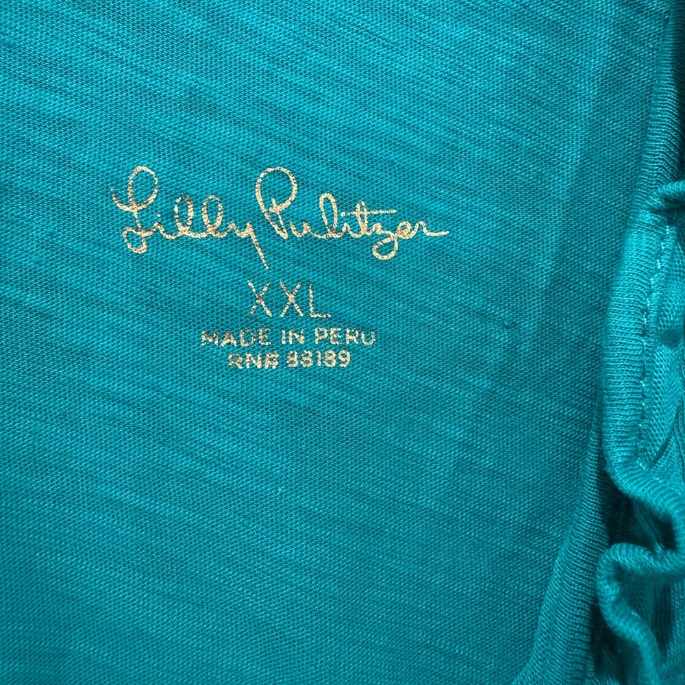 Lilly Pulitzer Green Ruffled Tank Top - Picture 2 of 2